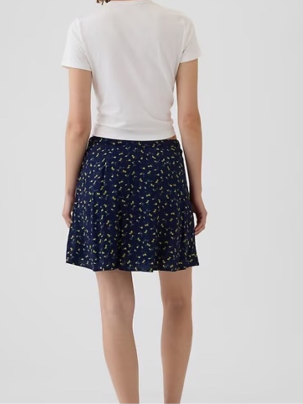 Gap Crepe Navy Floral Mini Skirt Large - Picture 4 of 13